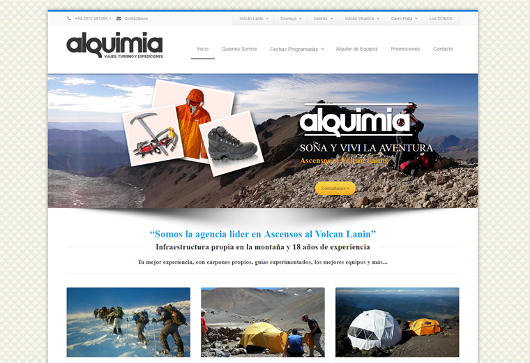 Diseño web Alquimia Turismo Diseño web