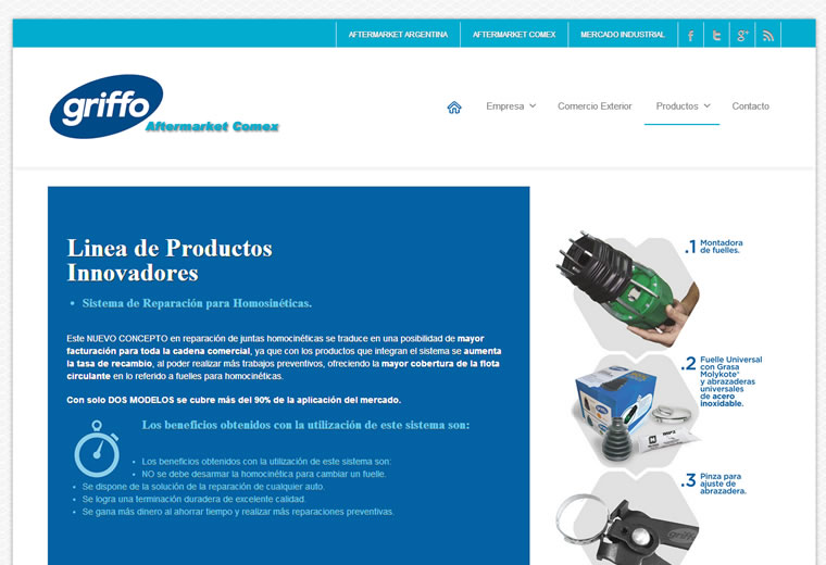Diseño web Aftermaket Comex Diseño web