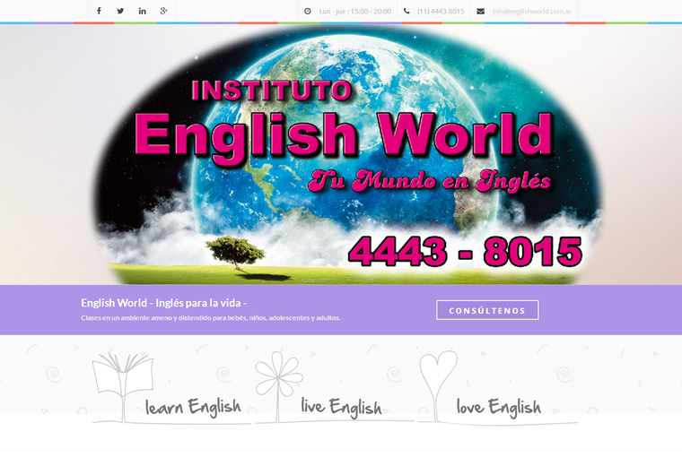 Diseño web Escuela de Inglés