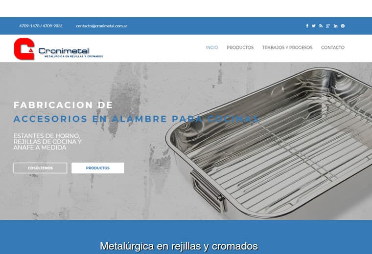 Diseño web Cronimetal Diseño web