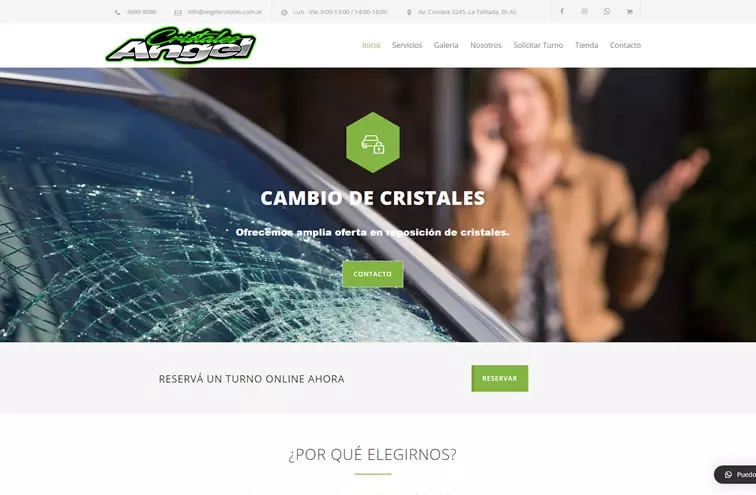 Diseño de paginas web cristaleriade cambio de cristales